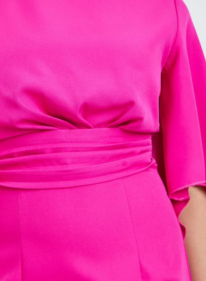 Styli Women Pink A-Line Maxi Dress with 3/4 Sleeves